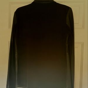 Leather and Ponte Knit Blazer